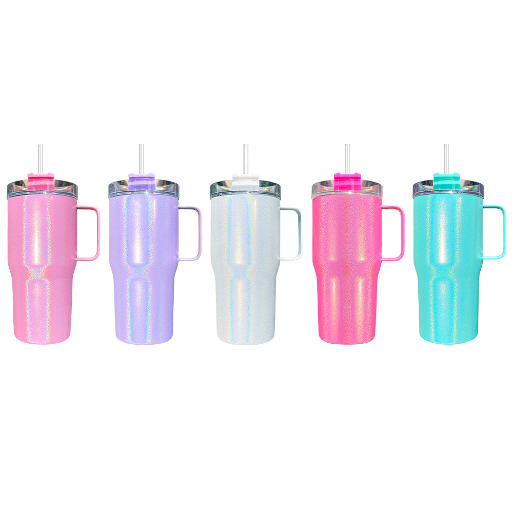 Holographic Shimmer 20oz Sublimation Stainless Steel Tumblers with Handle