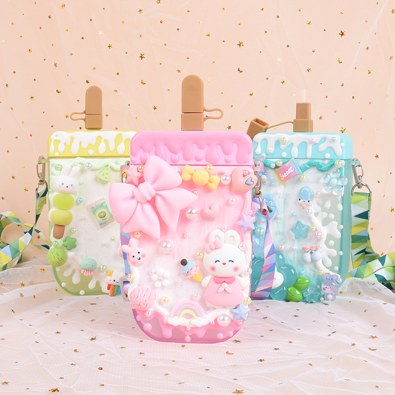 300ml/10oz Ice Cream Shaped Portable Kettle Plastic Popsicle Water Bottle