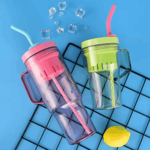 40oz Transparent Acrylic Colored Water Cups Tumbler with Filter