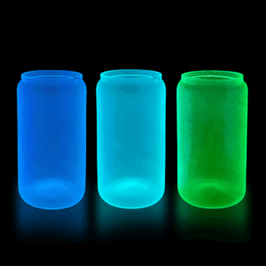 16oz Sublimation Glow in Dark Beer Glass Can with Bamboo Lid