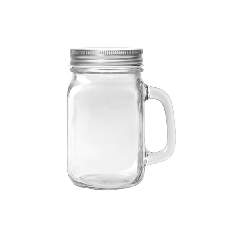 15oz Sublimation Mason Glass Jars with Handle & Lid