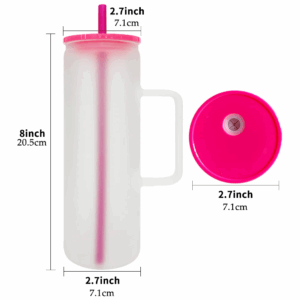 BPA Free High Borosilicate Sublimation 20oz Clear & Frosted Glass Tumbler