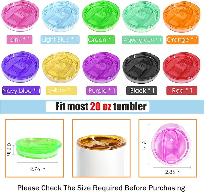 20oz skinny tumbler colored lids replacement