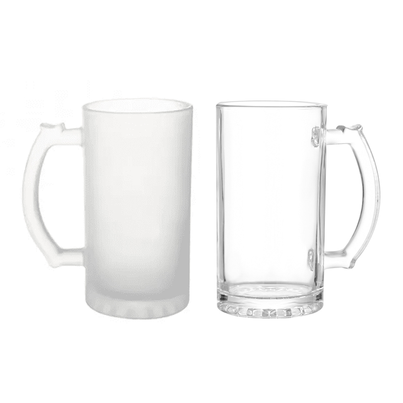 Wholesale 16oz Matte Sublimation Glass Cup with Handle