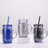 20oz Double Wall Rough Glitter Plastic Cans with Handle 20oz Double Wall Rough Glitter Plastic Cans with Handle