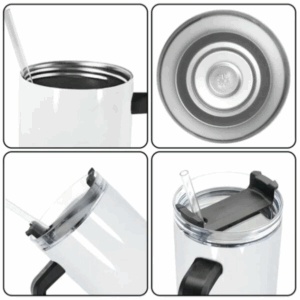 Stainless Steel Double Wall Sublimation 40oz Tumbler with Colorful Handle & Lid