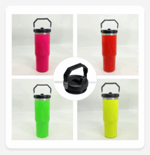 30oz Sublimation Neon Iceflow Flip Straw Tumbler with Portable Lids 30oz Sublimation Neon Iceflow Flip Straw Tumbler with Portable Lids