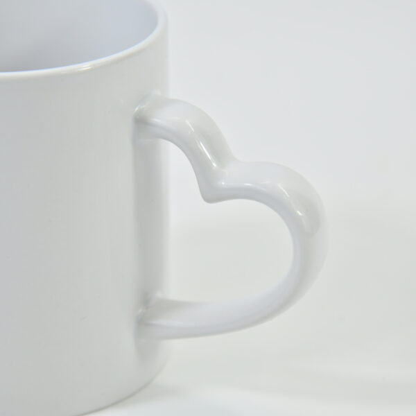 11oz Sublimation Blank Ceramic Coffee Mug with Heart Shape Handle