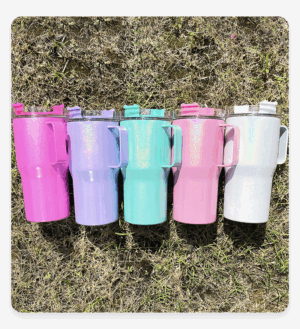 Holographic Shimmer 20oz Sublimation Stainless Steel Tumblers with Handle