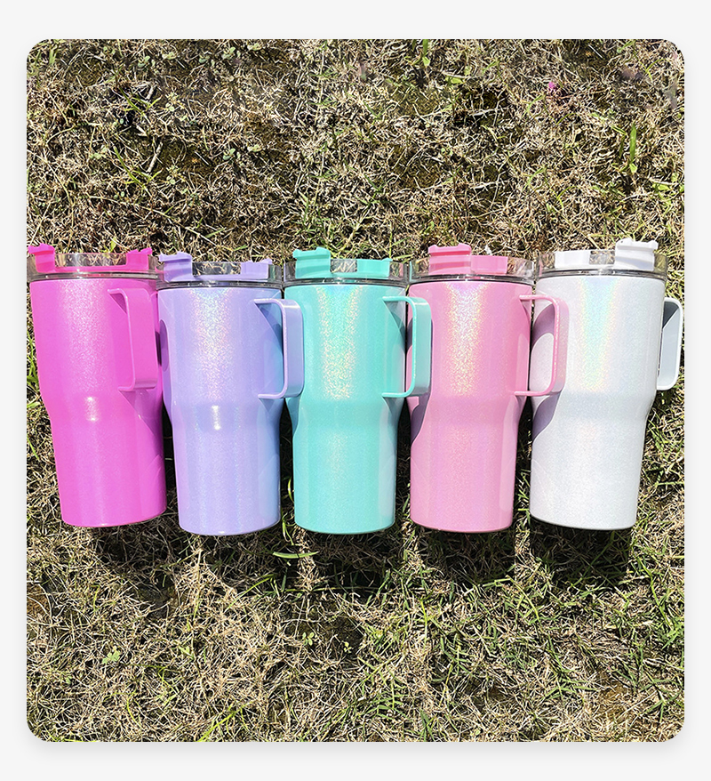 Holographic Shimmer 20oz Sublimation Stainless Steel Tumblers with Handle