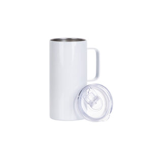20oz Sublimation Stainless Steel Skinny Tumbler with Handle & Lid