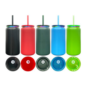 16oz Rainbow Plated Underneath Powder Coated Christmas Color Stainless Steel Soda Can