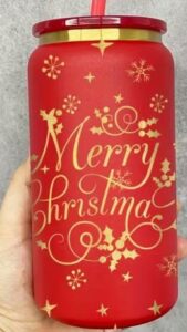 16oz Gold/Rainbow Plated Underneath Powder Coated Christmas Color Stainless Steel Soda Can photo review
