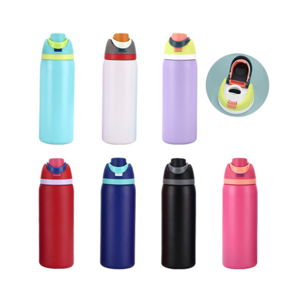 24/32oz Owala Dupe Freesip Insulated Stainless Steel Thermos Water Bottle with Built-in Straw