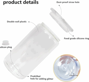 16oz Acrylic Snow Globe Cups with Pre-Drilled Hole - Details