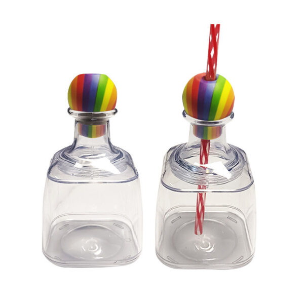 Wholesale Mini 13oz Tequila Liquor Patron Wine Cocktail Plastic Cup with Cork