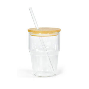 Reusable 12oz Sublimation Blank Glass Mug with BPA-Free Lids - Clear