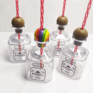 Wholesale Mini 13oz Tequila Liquor Patron Wine Cocktail Plastic Cup with Cork Wholesale Mini 13oz Tequila Liquor Patron Wine Cocktail Plastic Cup with Cork - Real Shots