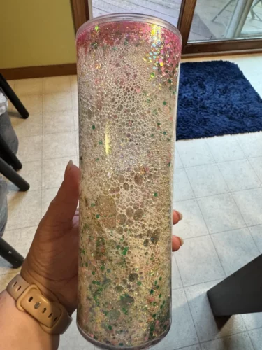 24packs 20oz Flip Top Snow Globe Acrylic Cup with Pre-Drilled Hole photo review