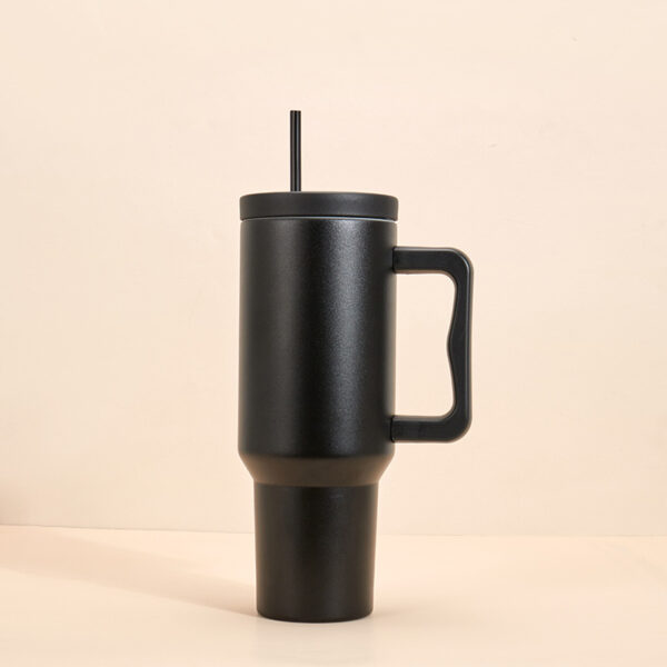 40oz Customizable Car Cup with Handle and Straw Large Capacity for Wholesale - Black