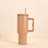 40oz Customizable Car Cup with Handle and Straw Large Capacity for Wholesale – Brown 40oz Customizable Car Cup with Handle and Straw Large Capacity for Wholesale - Brown