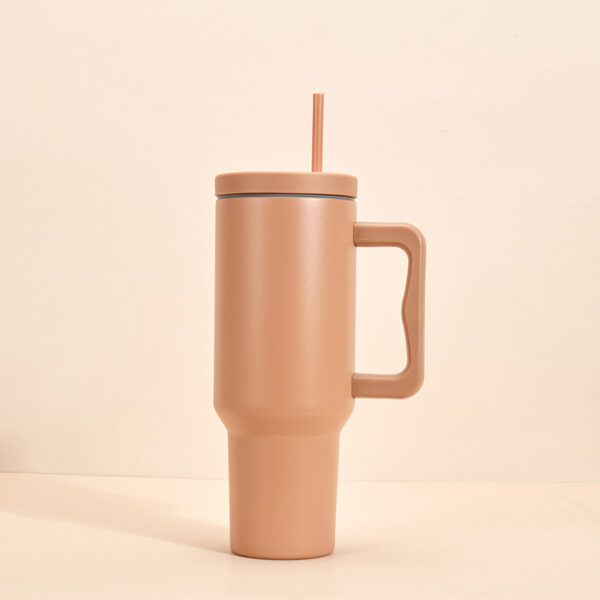 40oz Customizable Car Cup with Handle and Straw Large Capacity for Wholesale - Brown