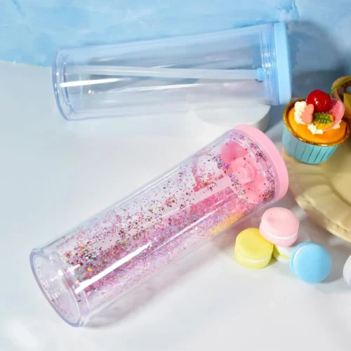 24packs 20oz Flip Top Snow Globe Acrylic Cup with Pre-Drilled Hole photo review