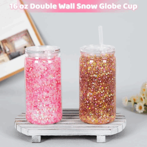 16oz Acrylic Snow Globe Cups with Pre-Drilled Hole - Details
