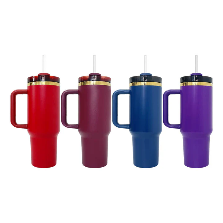 Mirror Gold Underneath H2.0 Powder Coated 40oz Travel Mug for Laser Engraving