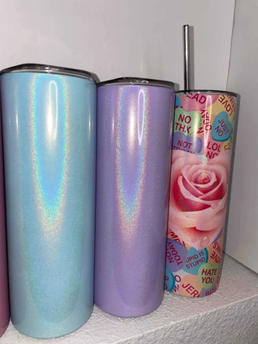 20oz Glitter Sublimation Tumbler Vacuum Insulated Bottle In Bulk Straight Tumbler photo review