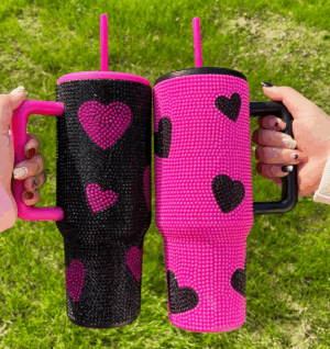 black-pink-rhinestone-sweet-heart-print-40oz-travel-mug-for-valentine-real-shot