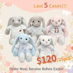 Easter Rabbit Stuffed Doll for Sublimation Long Eared Bunny Wholesale 25pcs