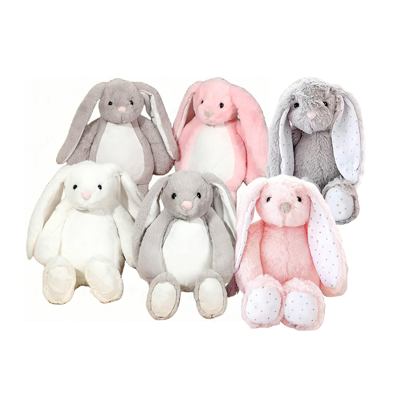 2 Styles Long Ear Cute Bunny Plush Toys for Easter