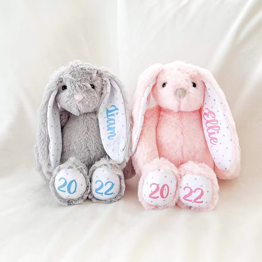 2 Styles Long Ear Cute Bunny Plush Toys for Easter