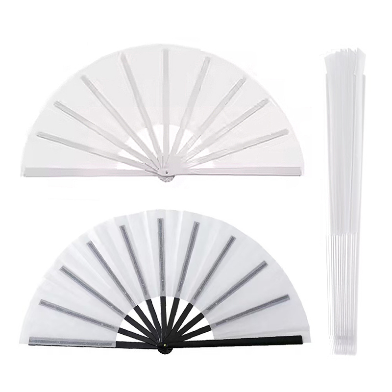 13in Sublimation Blank Fabric Folding Hand Fan Chinese Tai Chi Fan