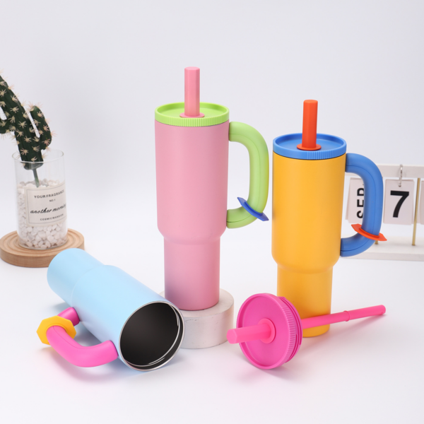 Vacuum Insulated 40oz Candy Color Car Cup with Handle