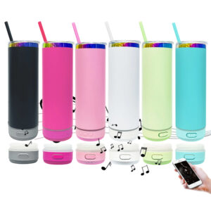 20oz Powder Coated Bluetooth Speaker Tumblers for Laser Engraving