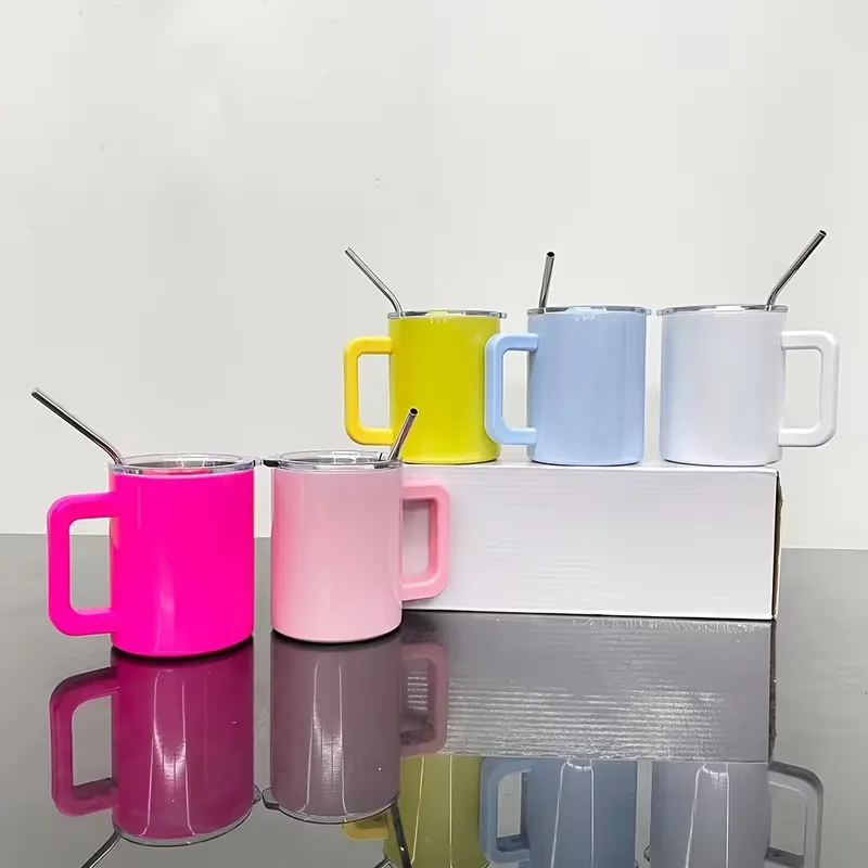 10oz-macaron-colored-sublimation-coffee-mugs-with-metal-straws-display