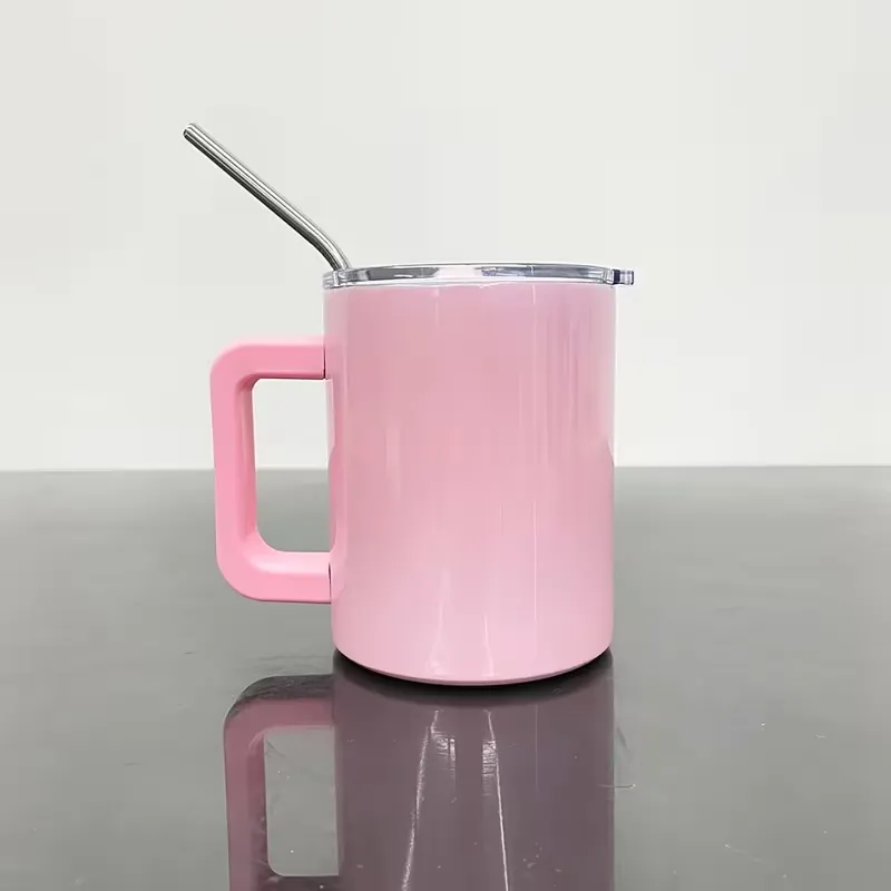 pink-10oz-macaron-colored-sublimation-coffee-mugs-with-metal-straws