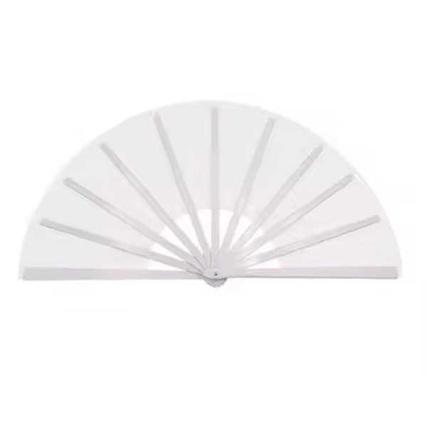 13in Sublimation Blank Fabric Folding Hand Fan Chinese Tai Chi Fan - White