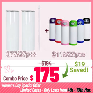 20oz Sublimation Skinny Tumblers + 12oz Flip Top Sippy Cup | Combo Deal