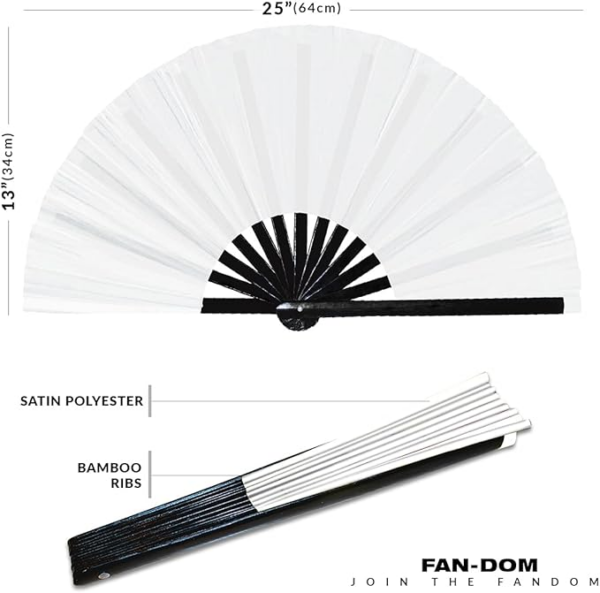 13in Sublimation Blank Fabric Folding Hand Fan Chinese Tai Chi Fan - Size