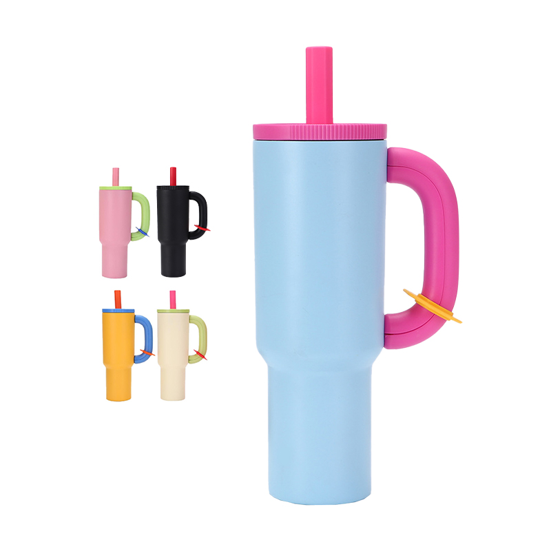 Vacuum Insulated 40oz Candy Color Car Cup with Handle