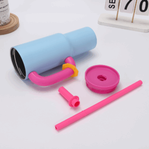 Vacuum Insulated 40oz Candy Color Car Cup with Handle - Detail