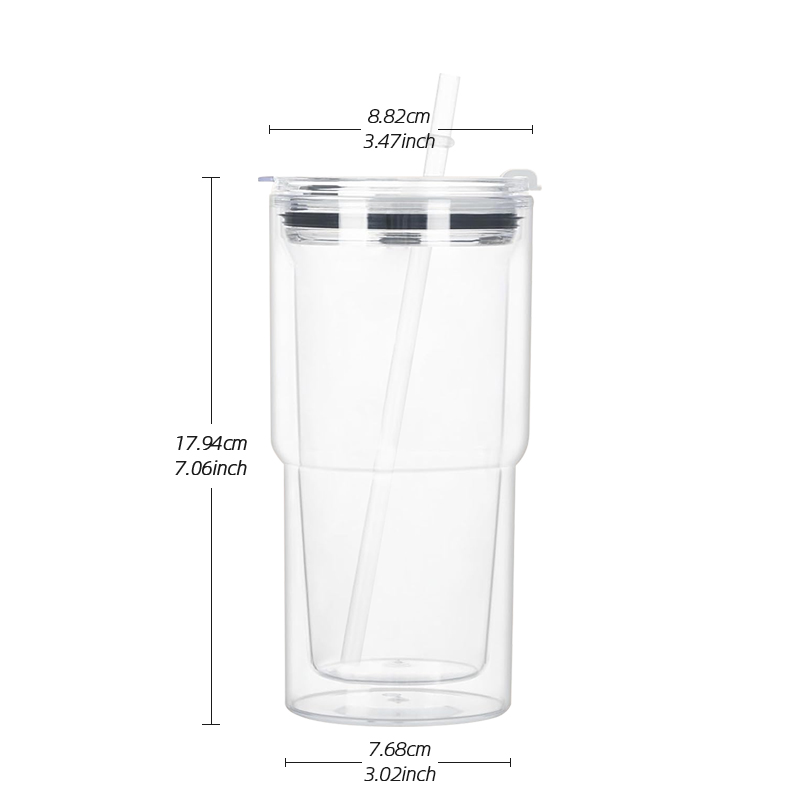 16oz Snow Globe Plastic Tumbler with Pre-Drilled Hole