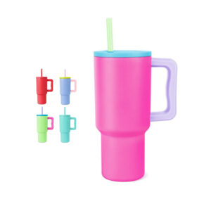 24oz Stainless Steel Vacuum Insulated Colored Tumbler With Handle