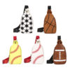 PU Leather Baseball Adjustable Shoulder Strap Rugby Chest Bag - Colors Option