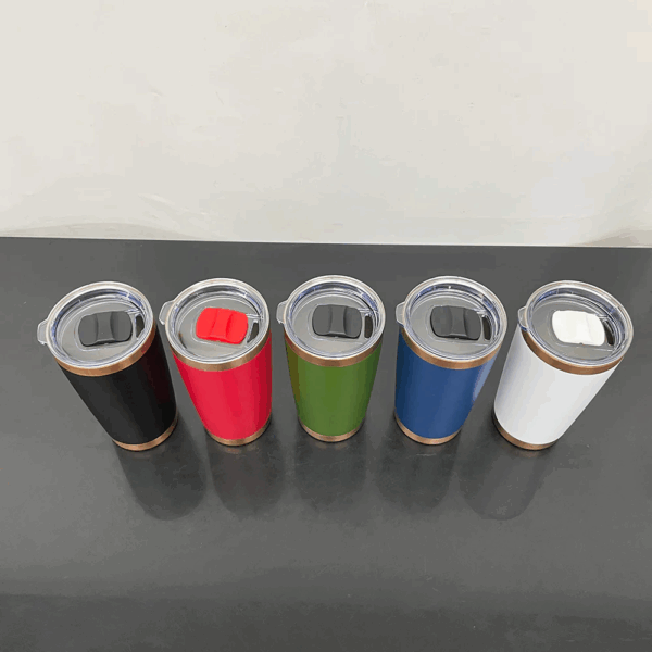 20oz Copper Plated Powder Coated Travel Mug with Magnetic Slide Lid - Real Shots