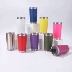 20oz Powder Coated Colorful Stainless Steel Double Wall Tumbler - Real Shots