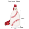 PU Leather Baseball Adjustable Shoulder Strap Rugby Chest Bag - Size